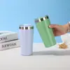 Caneca de café cerâmica minimalista, cor sólida, transfronteiriça, com isolamento a vácuo de parede dupla, copo portátil para exterior de grande capacidade, adequado para uso em carros