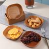 Plato para huesos de mesa de comedor doméstico transfronterizo, plato pequeño cuadrado con grano de madera para refrigerios, frutas, frutos secos, postres, pasteles, plato de productos de Año Nuevo