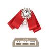 Accesorios de pajarita para mujer, estilo japonés de alta gama, dulce, preppy, retro, lazo de cinta negra, cuello de camisa, joyería floral