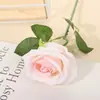 Rosa de Seda Simulada Sencilla Adornos Decoración para el Hogar Boda Decoración de Boda Flor Simulada Cabeza de Rosa Flores Falsas
