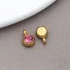 Aço Inoxidável Dourado 12 Cores Pedra de Nascimento Pingente Acessórios de Joia DIY Pedra da Sorte Europeia e Americana Pingente de Colar Pedra de Nascimento