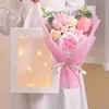 Regalo del Día de San Valentín, Ramo de Claveles y Rosas Tejidos, Regalo de Cumpleaños para Novia, Maestra, Regalo Práctico Transfronterizo