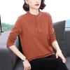 Pure Cotton camiseta de manga comprida feminina camisa casual solta para tia de meia-idade mãe primavera e outono roupas elegante top base shirt