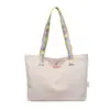 Bolsa Tote de Lona Simples Coreana Feminina 2026 Nova Moda Casual para o Dia a Dia Bolsa de Grande Capacidade Escolar Bolsa de Ombro Único