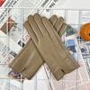 Guantes Calientes para Mujer Otoño e Invierno Forrados de Felpa Engrosados de Cuero Proteico Guantes con Pantalla Táctil a Prueba de Frío para Montar Guantes de Algodón Espanylike con Pantalla Táctil