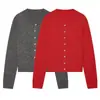 Fábrica de Ropa para Mujer Transfronteriza Venta al por Mayor 2026 AliExpress Venta Caliente Moda Casual Tendencia Cuello Redondo Manga Corta Cardigan de Punto