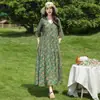 2026 Nueva Bata de Noche Estilo Chino para Mujer, Verano Algodón Seda Vintage Manga Media Vestido para Casa, Talla Grande Holgado Vestido para Mamá