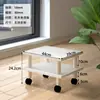 Estante de Armazenamento para Impressora Sob a Mesa Móvel de Dois Níveis Suporte de Chão Sob a Mesa com Rodas Suporte para Copiadora