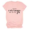 Tenha coragem de vaca e coração pequeno T-shirt feminina redonda europeia e americana Amazon transfronteiriça casual solta de manga curta