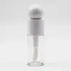 Tubo de brillo de labios con tapa en forma de corazón de 4 ml, botella esférica oblata para brillo de labios, material de empaque cosmético transparente, tubo de bálsamo labial reempaquetado