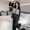 [Selección estricta] Pijama de seda de hielo satinada para mujer, primavera y otoño, pijama de seda artificial para mujer, traje de manga larga de alta calidad para estar en casa, Mujer