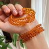 Pulseira de Âmbar com Múltiplas Voltas Estilo Nacional Vintage Estilo Maillard Natural Hua Perer
