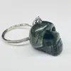 Cristal natural 1 pulgada llavero calavera colgante adornos accesorios de Halloween regalo divertido decoración oscuro