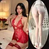 Lencería sexy, body de encaje seductor con espalda descubierta, cordones y abertura en la entrepierna, conjunto de pijama uniforme para mujer, disponible para dropshipping