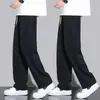Pantalones de Verano para Hombre con Diseño de Malla Transpirable, Pantalones Deportivos Finos de Sensación Helada, Pantalones Casuales Holgados de Pierna Recta de Secado Rápido