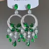 Pendientes de Borla de Uva de Flor de Aguja Plateada Estilo Bosque Tachuelas de Moda Pendientes de Lujo Ligero de Gama Alta con Sentido de Diseño Nicho
