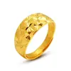 Anillo de Cielo Estrellado Abierto Chapado en Oro para Transmisión en Vivo para Hombres y Mujeres, Anillo de Pareja Color Oro Arena 7/8mm, Color Interior y Exterior Ajustable, Estilo de Pareja