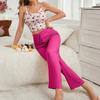 Nuevo Comercio Exterior Temu Ropa de Casa Transfronteriza para Mujer Estilo Europeo y Americano Camisola y Pantalones Largos Conjunto de Pijama Casual Cómodo Adecuado para Usar Afuera