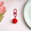 Chaveiro de Pingente Criativo Fofo Bola de Pelúcia Acessório DIY com Anel de Conexão Giratório Decoração Versátil para Bolsa