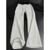 Pantalones deportivos blancos grises cleanfit de dobladillo curvo para hombre, primavera y otoño, estilo americano, pantalones con corte angular, pantalones ajustados rectos microacampanados