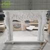 Suporte de Lareira de Mármore Branco Mármore Natural Estilo Europeu Escultura em Pedra para Interior Lareira Real