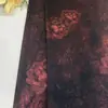 Tela de Acetato Vintage de Dos Tonos con Peonías, Doble Cara de Satín, Impresión Dorada 3D para Qipao y Hanfu de Mujer