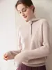 Camada base de tricô de cashmere com gola polo abotoada para mulheres, casaco suéter de manga longa, top suéter de cashmere estilo francês delicado