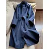 2026 Nuevo Modelo Cuello Alto Reductor de Edad y Cuello Solapa Uso Bidireccional Gabardina Larga Holgada con Cinturón Venta al por Mayor H15GF231843
