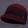 Sombrero de invierno para mujeres de mediana edad y ancianas, cálido con forro de terciopelo, gorro de lana tejido, protección contra el frío para señoras mayores, sombrero de algodón de ala ancha con pelo de conejo