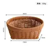 Cesta de armazenamento redonda de imitação de rattan, cesta de pão estilo japonês tecida à mão, cesta de pães, cesta de frutas para mesa de sala de estar