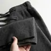 Novas Calças de Lã Macia Tricotadas de Cintura Alta para Outono e Inverno, Calças Longas de Caxemira Versáteis de Perna Reta para Figuras Baixas