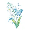 Cubierta de Brazo Azul Sencilla de Mariposa de Verano Pegatina de Tatuaje Estilo Ins Nicho Mariposa Tatuaje Pegatina Impermeable de Larga Duración para Mujeres