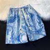 Calça Tie-Dye Nova da Moda de Verão para Homens, Estilo Versátil de Praia, Shorts Casuais de Perna Larga Estilo Nacional para Casais