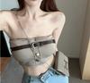 Top de tubo con hombros descubiertos para chica sexy con almohadilla para el pecho, ropa interior sin tirantes, estilo europeo y americano para mujer, antiexposición, envuelto en el pecho, belleza y espalda