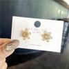 [Real Gold Electroplating] 925 agulha de prata bonito brincos de pérola bonito doce brincos de flor joias de orelha das mulheres