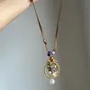 Momento Azul~Collar de Disco Irregular Azul Klein Ultra Brillante, Diseño de Nicho para Vacaciones, Cadena de Cuello Versátil