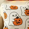 Funda de Almohada de Calabaza de Halloween en Stock, Cojín de Sofá Acolchado Bicolor, Textil para el Hogar Recomendado Transfronterizo, Decoración para Fiestas Navideñas