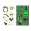Suministro Transfronterizo Tatuaje Temporal Luminoso para Fiesta Irlandesa Trébol de Cuatro Hojas de San Patricio Tatuaje Temporal Desechable