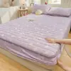 Nueva funda de cama acolchada de terciopelo de leche engrosada clase A, cálida de invierno, agradable al tacto, sábana, juego completo de tres piezas para estudiante