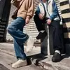 Chinelos de algodão impermeáveis e quentes para homens, adequados para uso externo no outono e inverno, com solas antiderrapantes, design que aumenta a altura e estilo casual com calcanhar fechado.. Também disponível em versão feminina
