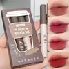 Paquete de 4 Lápiz Labial Labial de Barro Labial Brillo Labial Traje Terciopelo Mate Duradero No se Cae Labial Blanco Diario para Mujeres