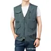 Chaleco de trabajo multibolsillos para hombre, chaleco casual de verano delgado sin mangas para pesca al aire libre, fotografía 2267