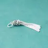 Plata 925 Colgante Suave con Borla Colgante Hecho a Mano DIY Cuerda Trenzada Pulsera con Cuentas Collar Pendientes Accesorios de Cristal y Plata