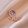 Anillo para Mujer Transfronterizo Micro-Incrustado Flor Giratorio Zircón Temperamento Estilo Cool Diamante Completo Anillo de Amor Joyería al Por Mayor
