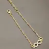 Moda Cruzada Europeia e Americana Versátil Simples Incrustado com Diamantes Figura de Oito Dourado Personalizado Pulseira Feminina Estilo Joias Atacado