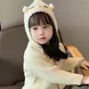Suéter Cardigan de Dibujos Animados de Niña Limón Otoño Invierno Nuevo Estilo Ropa de Punto Gruesa Elegante para Niños Estilo Suave Top
