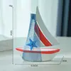 Barco de Lata Estilo Mediterrâneo Transfronteiriço Decoração Criativa para Mesa de Casa Modelo Vela Suave Barco Feito à Mão