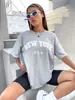 EUA Nova York EUA Rua da Cidade Estampada Camisetas Femininas Respiráveis