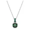 Collar de Cristal Austriaco Shi Jia para Mujer Clásico Color Representativo Mensual 12 Signos del Zodiaco Colgante de Arete Cuadrado Pulsera