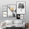 Pintura decorativa sin marco de alce gris hojas doradas de AliExpress transfronterizo, núcleo de pintura de letras, decoración de pintura colgante para sala de estar